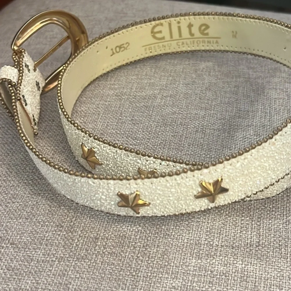 VTG Elite Western Star Studded Glitter Belt Cowgirl Y2K Rodeo Glam Waist Size M